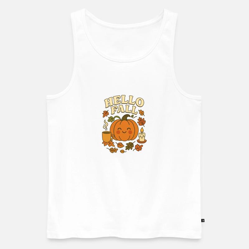 Cute_hello_fall - Männer Premium Bio Tank Top - Weiß