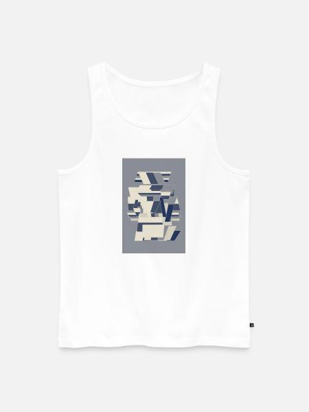 Blue Robot Warrior - Men's Premium Organic Tank Top - white