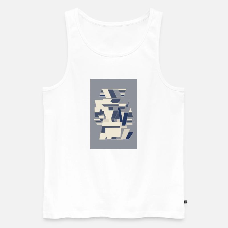 Blue Robot Warrior - Männer Premium Bio Tank Top - Weiß