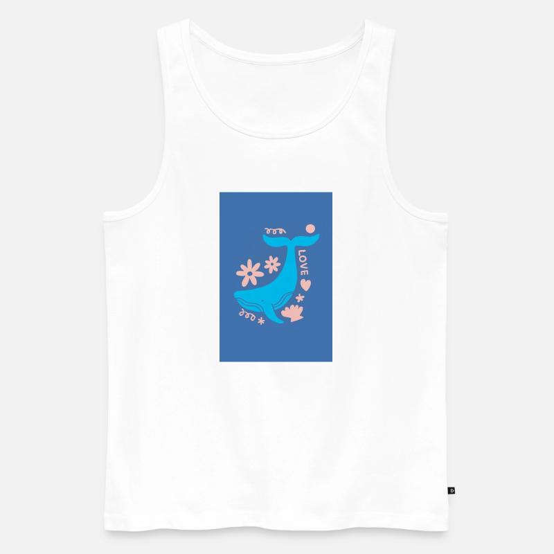 Walschwanz Blumige Liebe - Männer Premium Bio Tank Top - Weiß