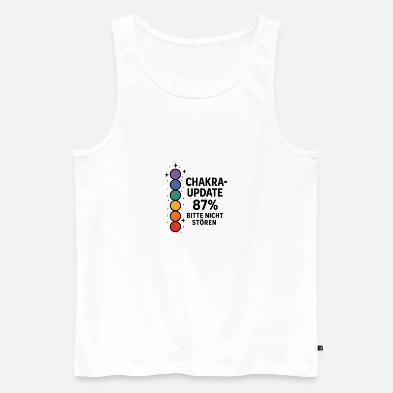 CHAKRA-UPDATE 87 % – Bitte nicht stören - Männer Premium Bio Tank Top - Weiß