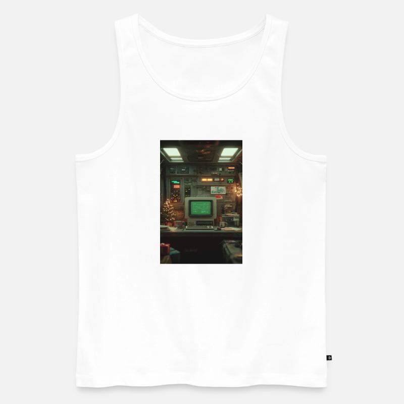 Retro Computerkonsole Holiday Glow - Männer Premium Bio Tank Top - Weiß