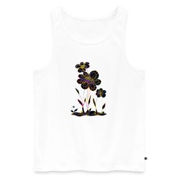Blumen - Männer Premium Bio Tank Top - Weiß - Vorne - Michal (187cm)