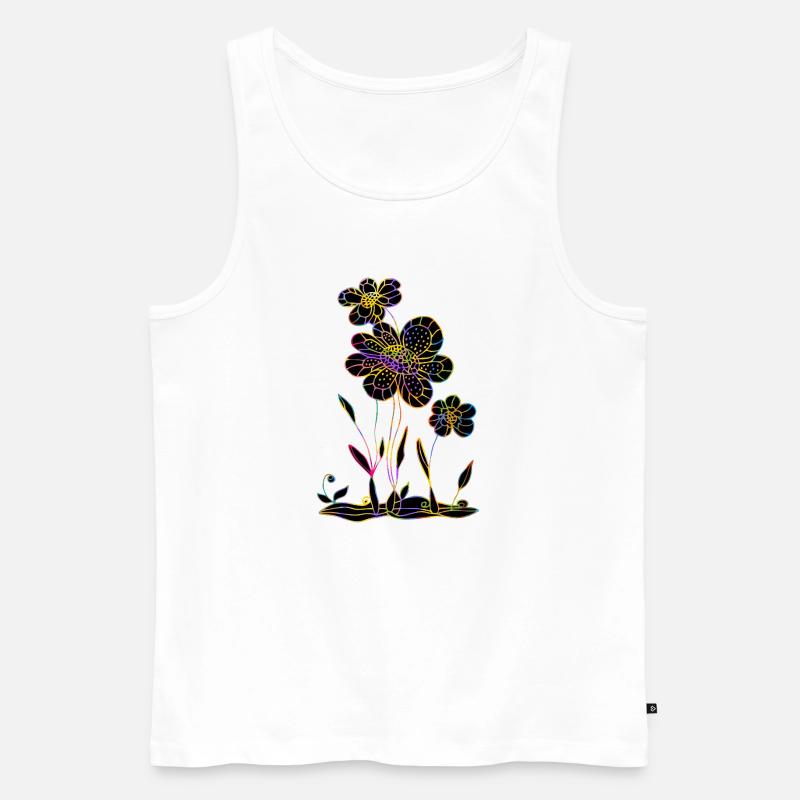 Blumen - Männer Premium Bio Tank Top - Weiß