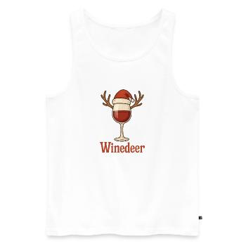 Winedeer Renne Drôle de vin Dire Noël - Débardeur bio Premium Homme - blanc - Devant - Michal (187cm)