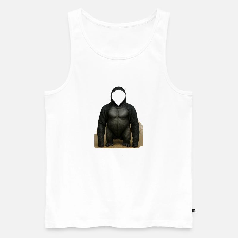 Shadow Gorilla Kapuzenpullover Design - Männer Premium Bio Tank Top - Weiß