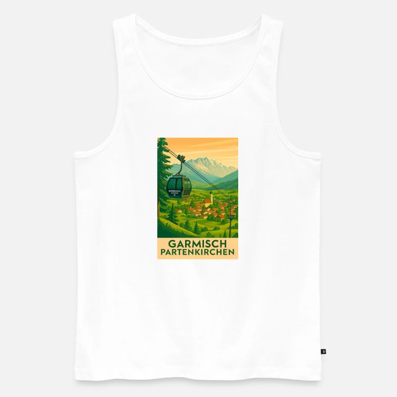 Garmisch Bergpanorama Gondel - Männer Premium Bio Tank Top - Weiß