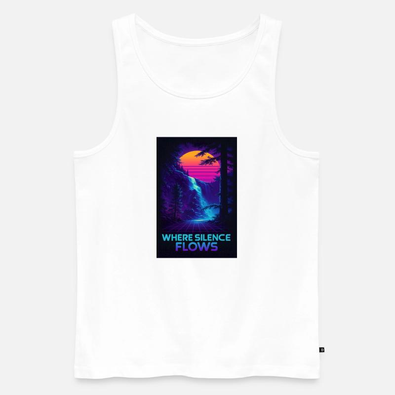 Where Silence Flows Neon Gorge - Männer Premium Bio Tank Top - Weiß