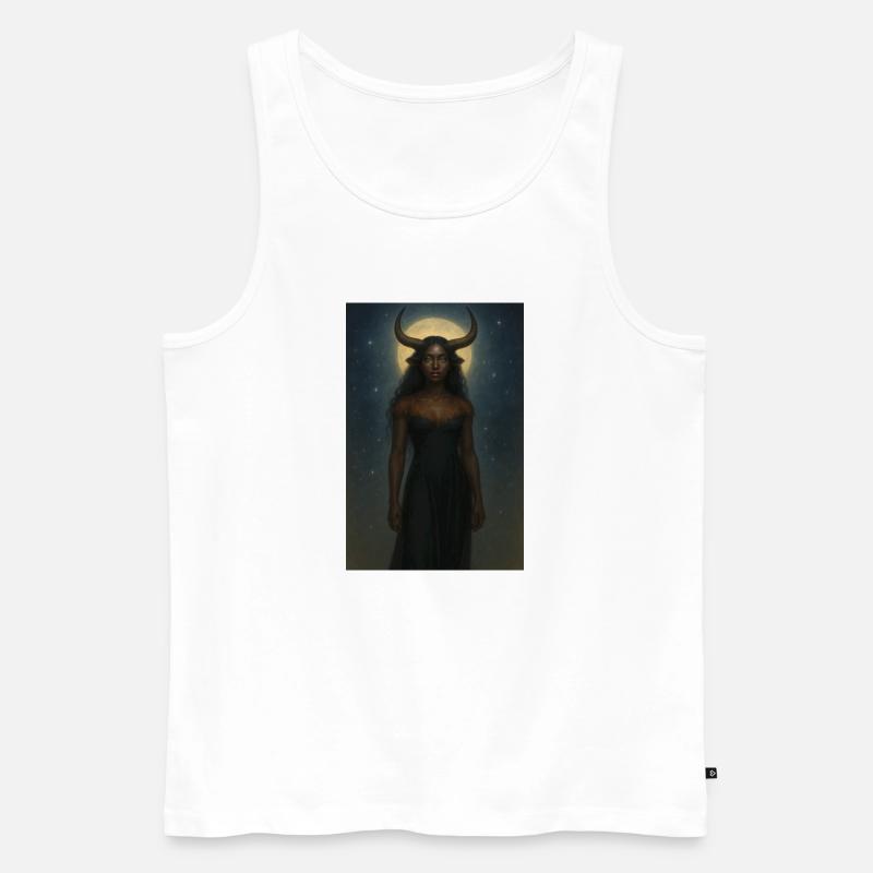 Mystical Horn Goddess - Men's Premium Organic Tank Top - white
