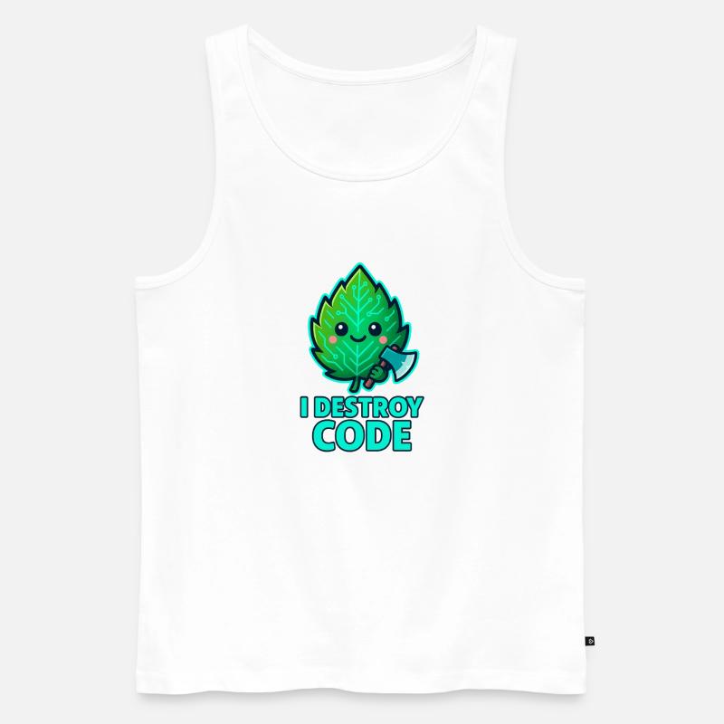Grünes Blatt Code-Krieger - Männer Premium Bio Tank Top - Weiß