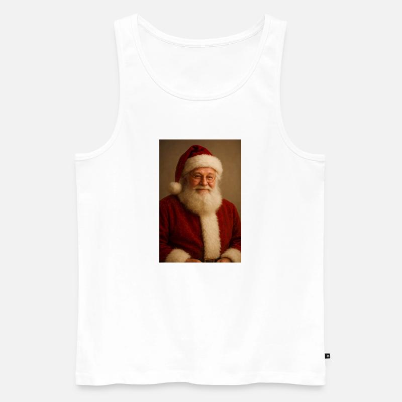 Weihnachtsmann-Klassiker in rotem Fell - Männer Premium Bio Tank Top - Weiß