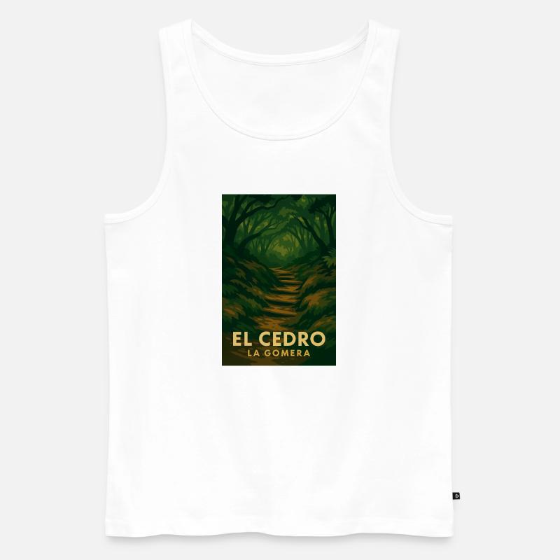 El Cedro – Mystischer Waldpfad - Männer Premium Bio Tank Top - Weiß