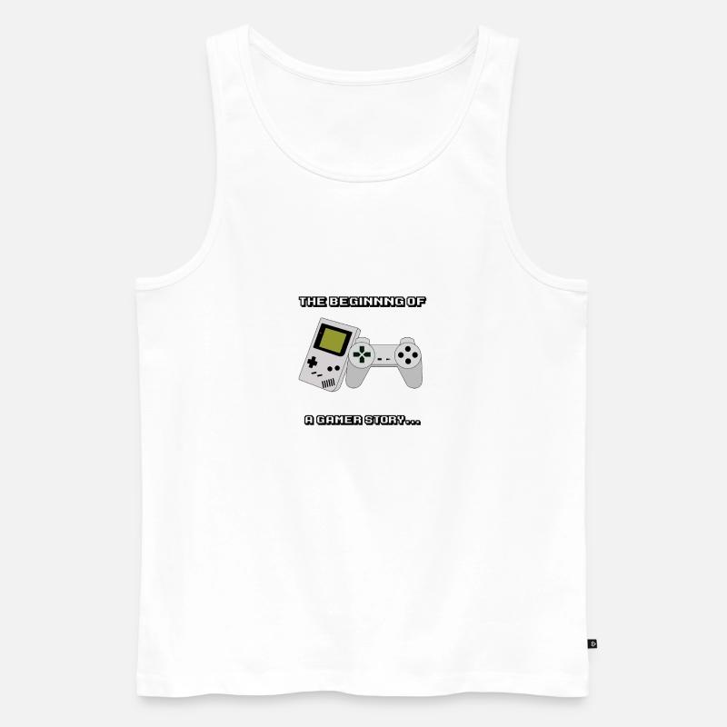 Anfang einer Gamerengeschichte - Männer Premium Bio Tank Top - Weiß