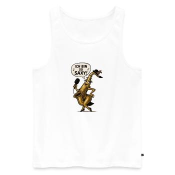 I'm So Saxy – Saxophone Diva - Débardeur bio Premium Homme - blanc - Devant - Michal (187cm)