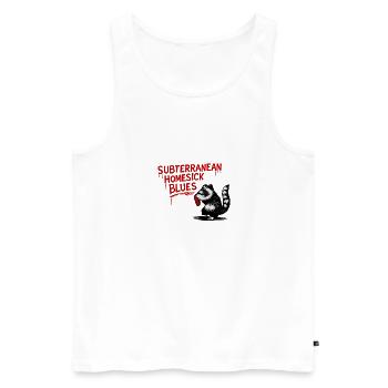 Raccoon Blues - Men's Premium Organic Tank Top - white - Front - Michal (187cm)
