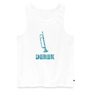 Brass band Derek - Men's Premium Organic Tank Top - white - Front - AI Model Male 178 light (178cm)