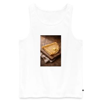 Crispy crepes with butter - Men's Premium Organic Tank Top - white - Front - AI Model Male 178 light (178cm)