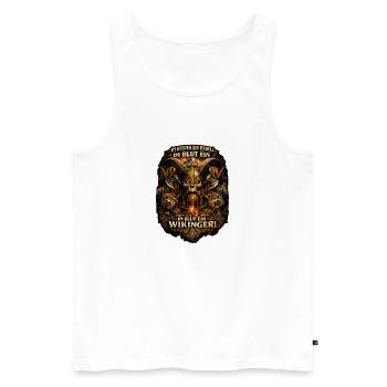 Viking Rebel Heart of Fire - Men's Premium Organic Tank Top - white - Front - AI Model Male 178 light (178cm)