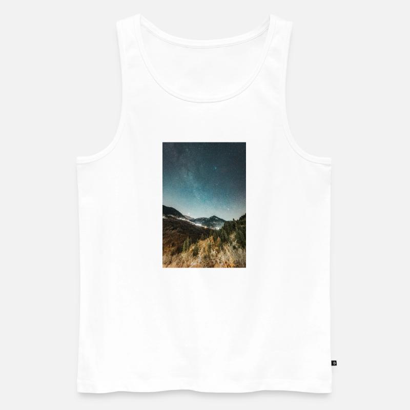 Die Milchstraße oberhalb der Agrafa-Berge - Männer Premium Bio Tank Top - Weiß