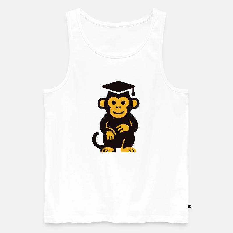 Graduation Monkey Icon Tee - Männer Premium Bio Tank Top - Weiß