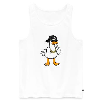 Coole Möwe Lustig Frech Mit Mittelfinger Shirt - Männer Premium Bio Tank Top - Weiß - Vorne - Michal (187cm)