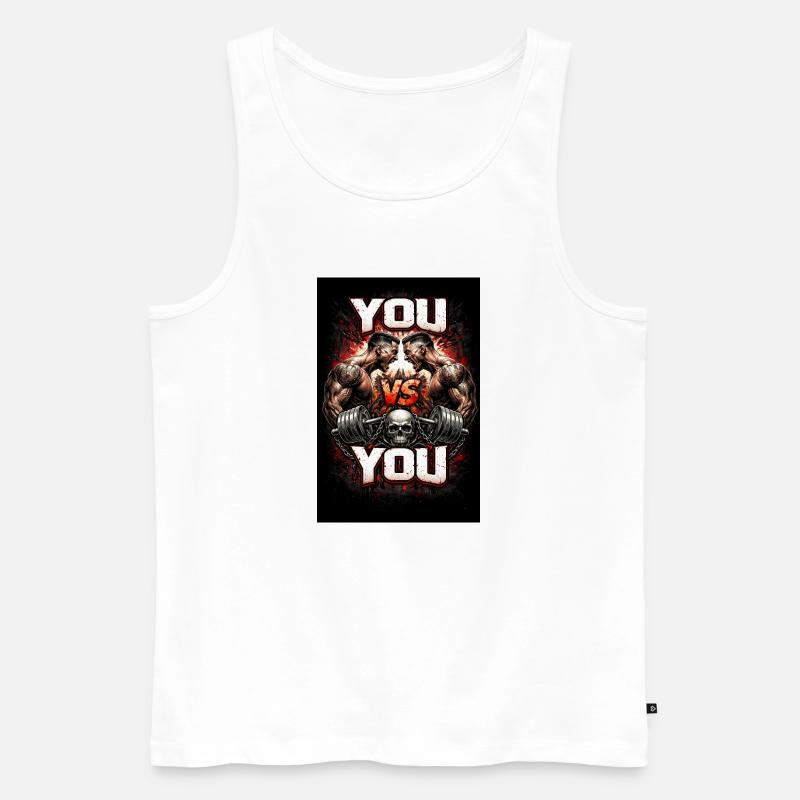 DU gegen DU Machtkampf - Männer Premium Bio Tank Top - Weiß