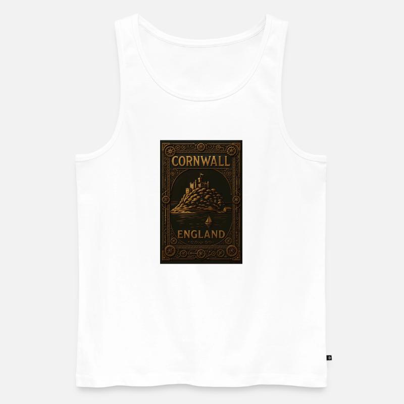 Cornwall England – Steampunk-reiseposter - Männer Premium Bio Tank Top - Weiß