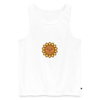 Gelbe Lächelnde Blume - Männer Premium Bio Tank Top - Weiß - Vorne - AI Model Male 178 light (178cm)