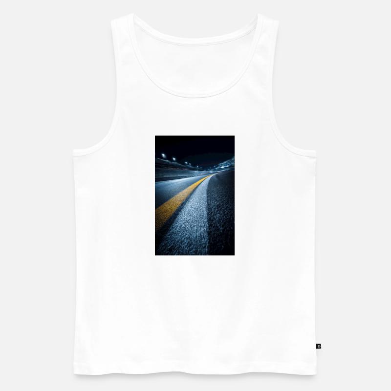 Mitternachts-Streckenhorizont - Männer Premium Bio Tank Top - Weiß