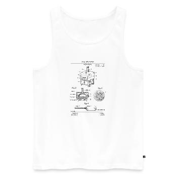 Pizza Oven Patent Blueprint  - Men's Premium Organic Tank Top - white - Front - AI Model Male 178 light (178cm)