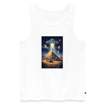 OVNI de la pyramide extraterrestre - Débardeur bio Premium Homme - blanc - Devant - Michal (187cm)