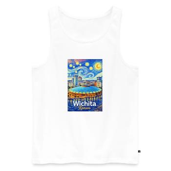Wichita, Kansas - Männer Premium Bio Tank Top - Weiß - Vorne - Michal (187cm)