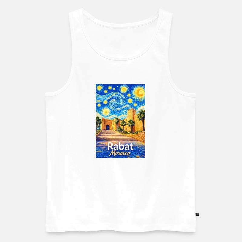 Rabat Morocco Starry Night - Männer Premium Bio Tank Top - Weiß