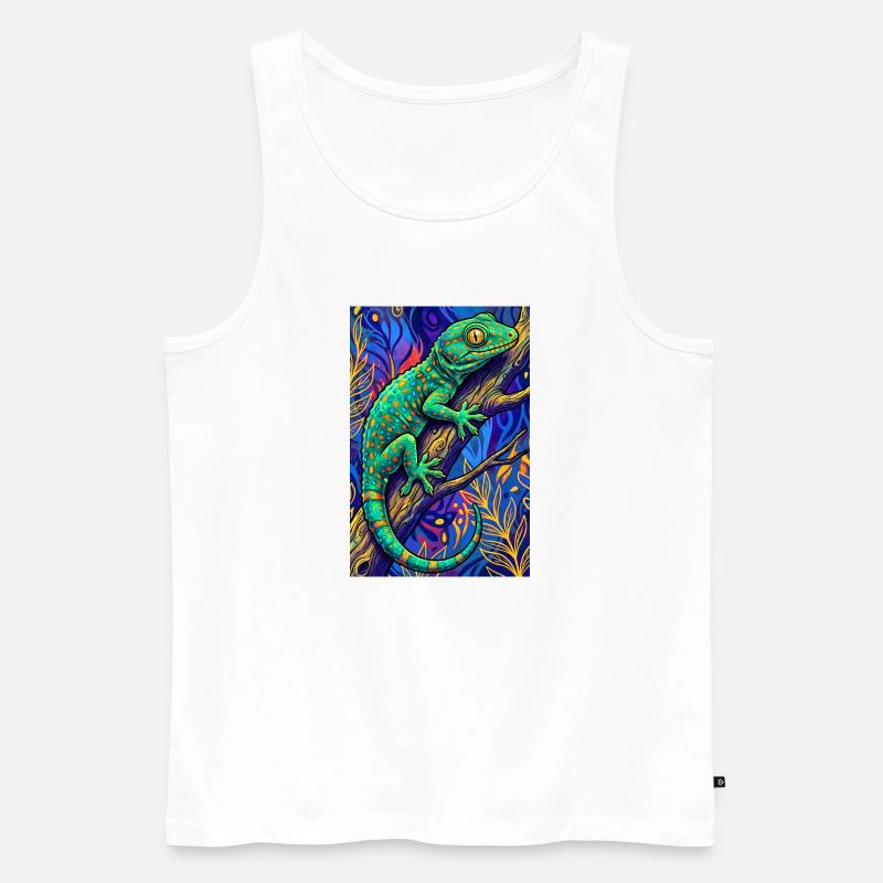 Gecko - Männer Premium Bio Tank Top - Weiß