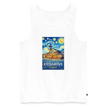 KIDSGROVE England Wirbelhimmel - Männer Premium Bio Tank Top - Weiß - Vorne - Michal (187cm)