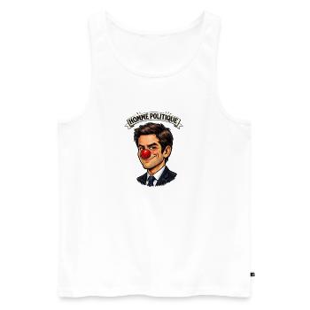 Homme politique menteur clown t-shirt couleur - Débardeur bio Premium Homme - blanc - Devant - Michal (187cm)