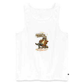 Ich bleib so wie ich bin, weil es andere stört - Männer Premium Bio Tank Top - Weiß - Vorne - Michal (187cm)