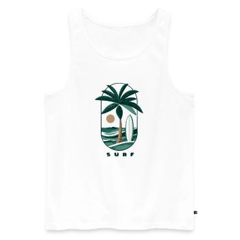 Palmier de surf et plage - Débardeur bio Premium Homme - blanc - Devant - Michal (187cm)