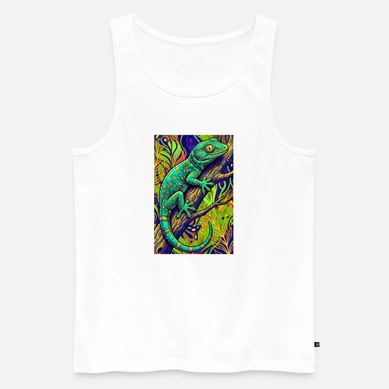 Gecko - Männer Premium Bio Tank Top - Weiß