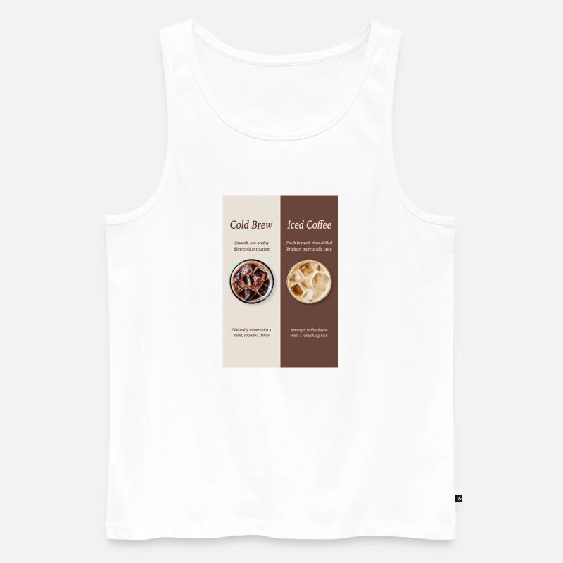 Cold Brew vs Iced Coffee Poster - Männer Premium Bio Tank Top - Weiß