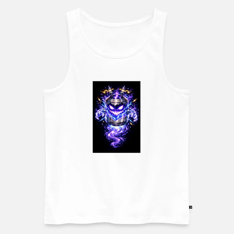 Blitzkürbis Dämon - Männer Premium Bio Tank Top - Weiß