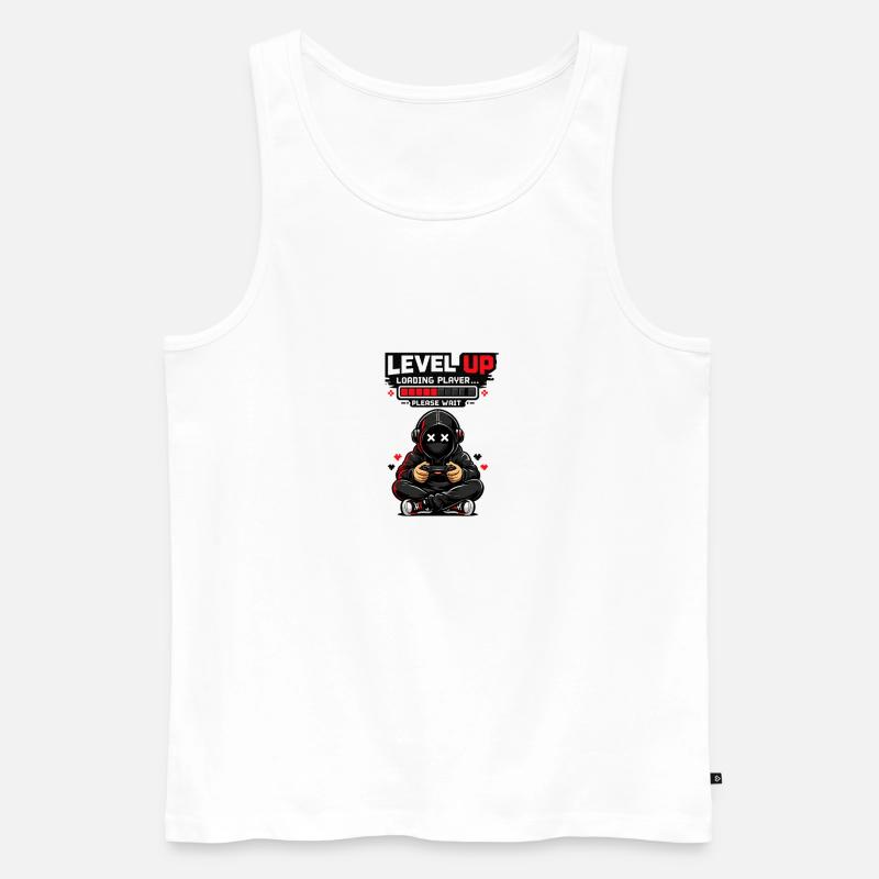Level Up Pixel Hero lädt - Männer Premium Bio Tank Top - Weiß