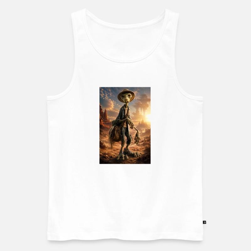 Staubiger Anhalter in Dunes - Männer Premium Bio Tank Top - Weiß