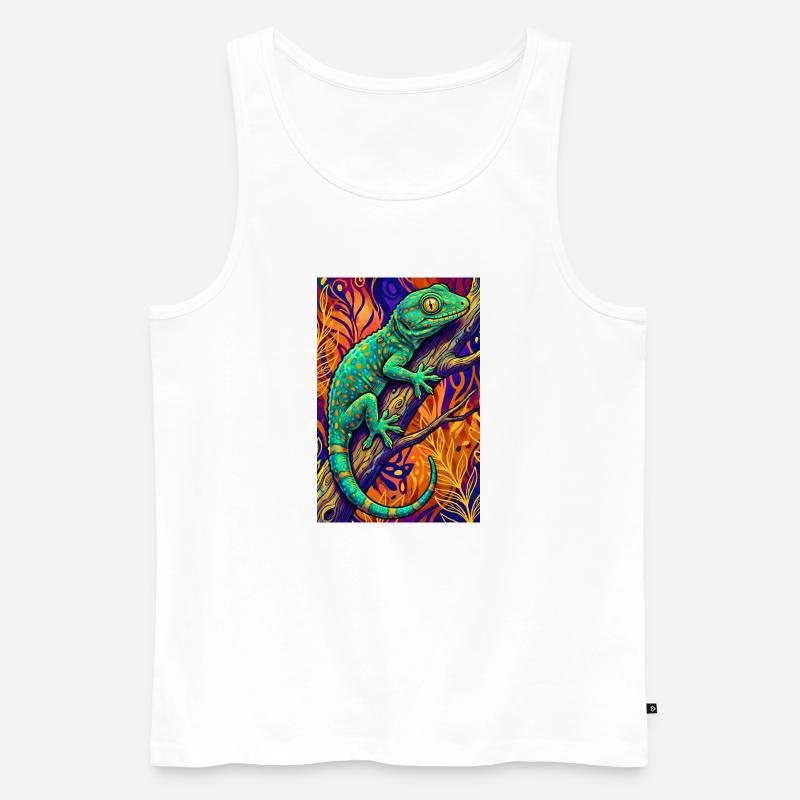 Gecko - Männer Premium Bio Tank Top - Weiß
