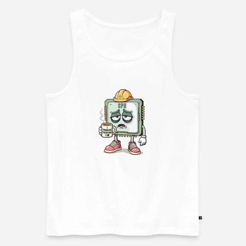 CPU-Charakter - Männer Premium Bio Tank Top - Weiß