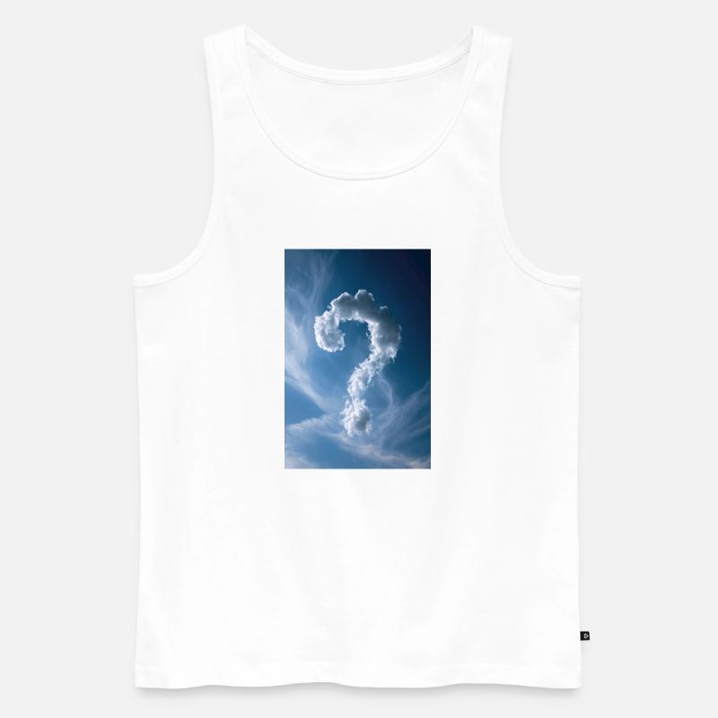 Cloud Question Mark Sky - Men's Premium Organic Tank Top - white