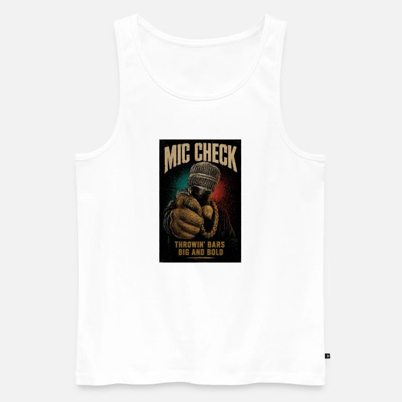 Mic Check Bold Throwin' Bars - Männer Premium Bio Tank Top - Weiß
