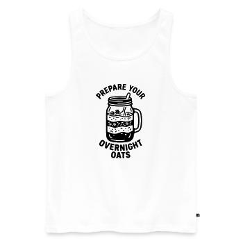 Overnight Oats Haferflocken vorbereiten Meal Prep - Männer Premium Bio Tank Top - Weiß - Vorne - AI Model Male 178 light (178cm)