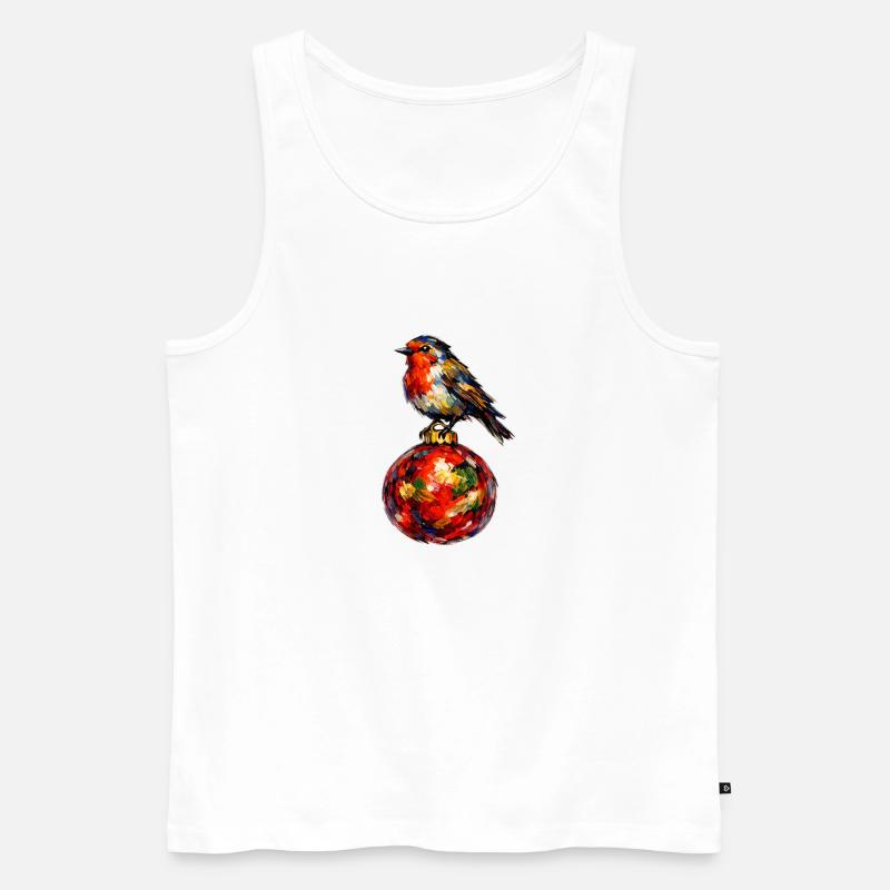 Vogel auf Weihnachtskugel . KI generiert - Männer Premium Bio Tank Top - Weiß