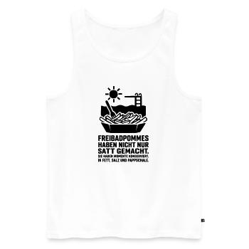 freibad pommes kult - Männer Premium Bio Tank Top - Weiß - Vorne - Michal (187cm)